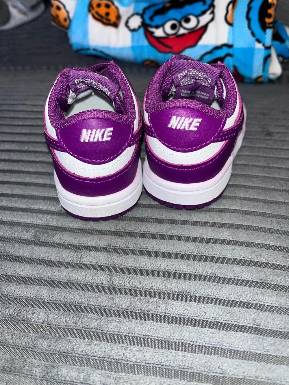 Nike dunk low white/viotech toddler 4C sneakers